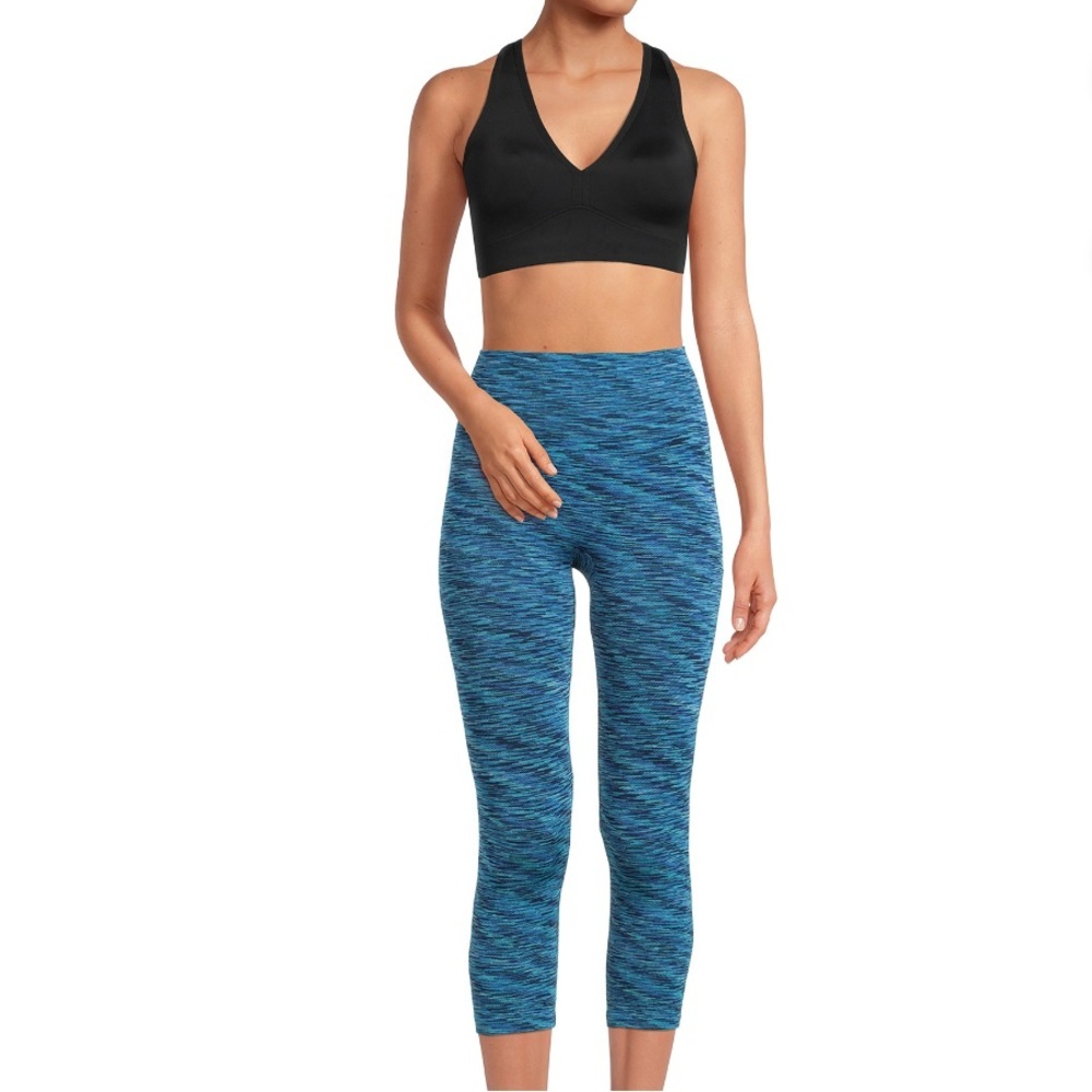 Warner’s Shorties blue swirl no muffin top cropped seamless Leggings size XS new